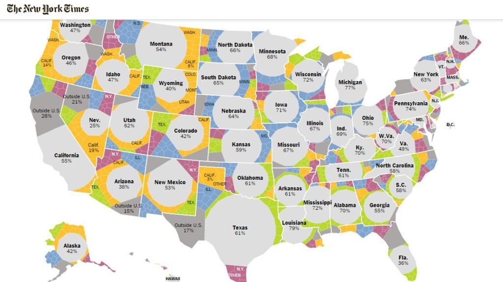 New York Times Migration in US Map