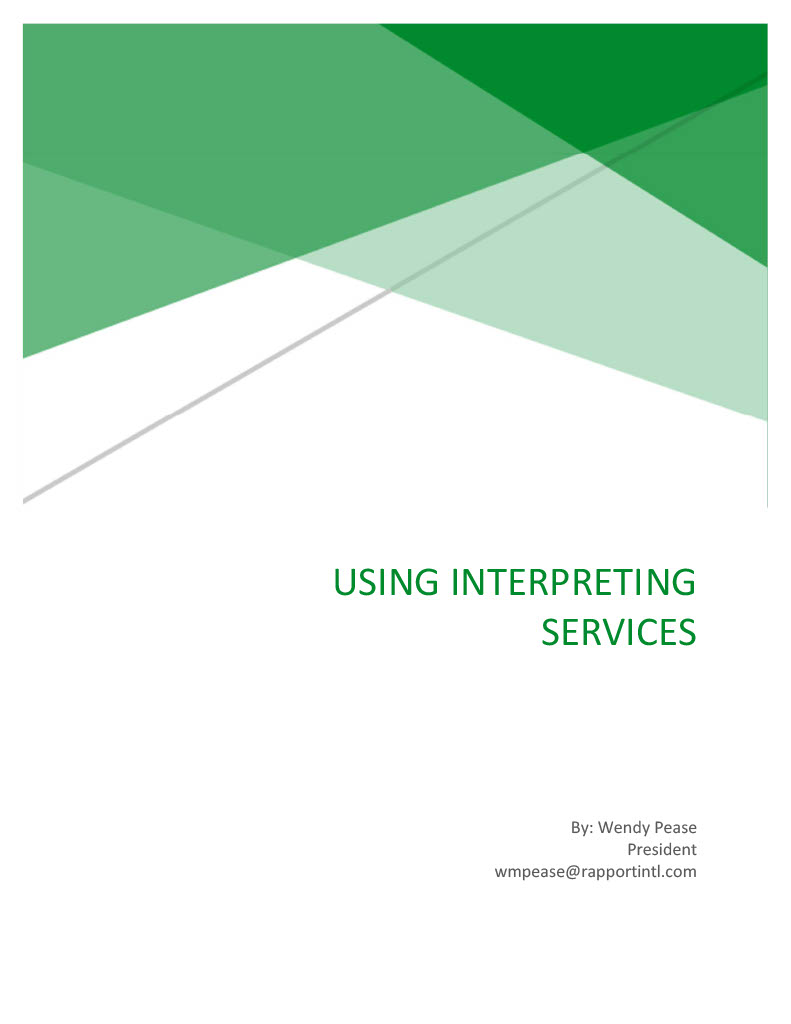 Using Interpreting Services cover