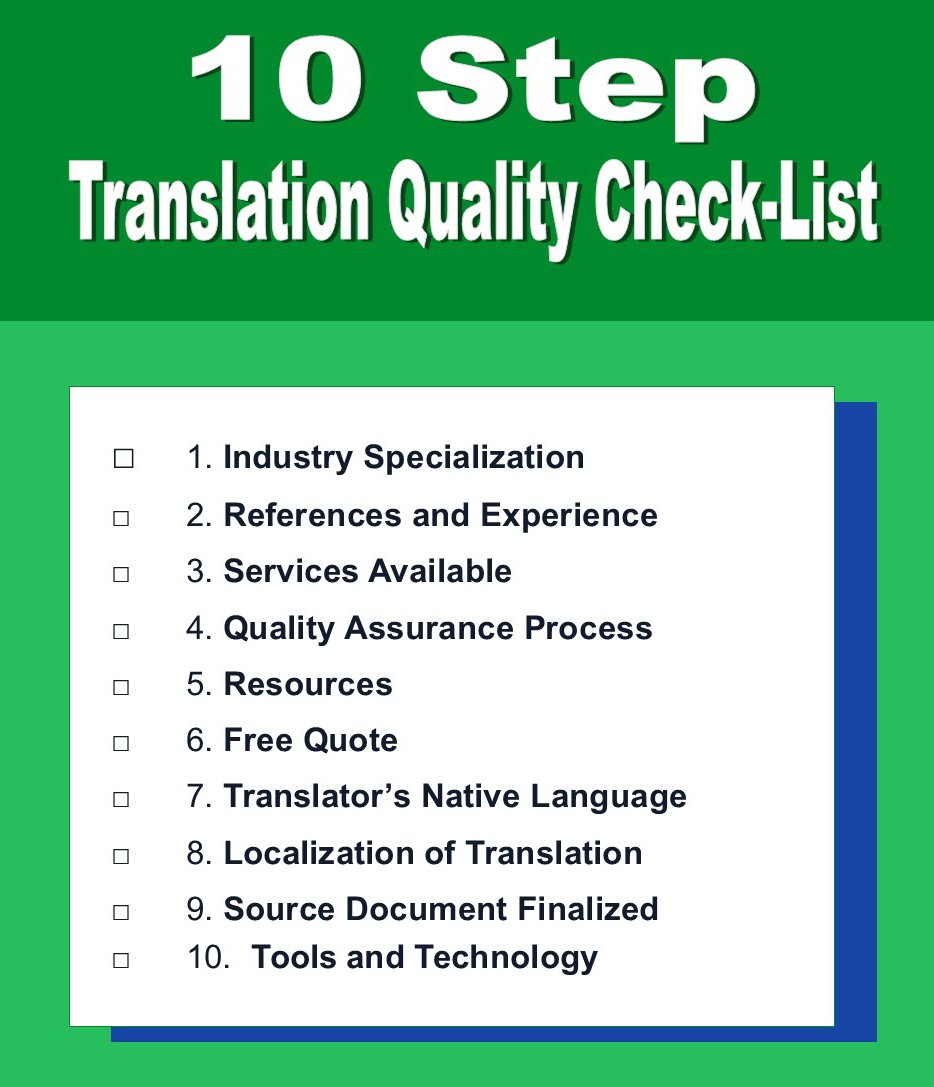 translation quality checklist